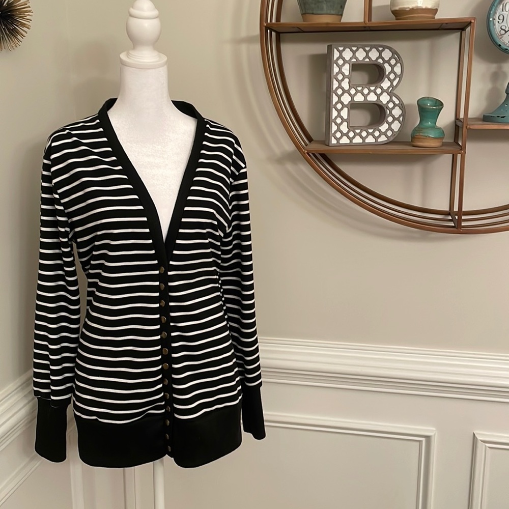Black and White Stripe Cardigan